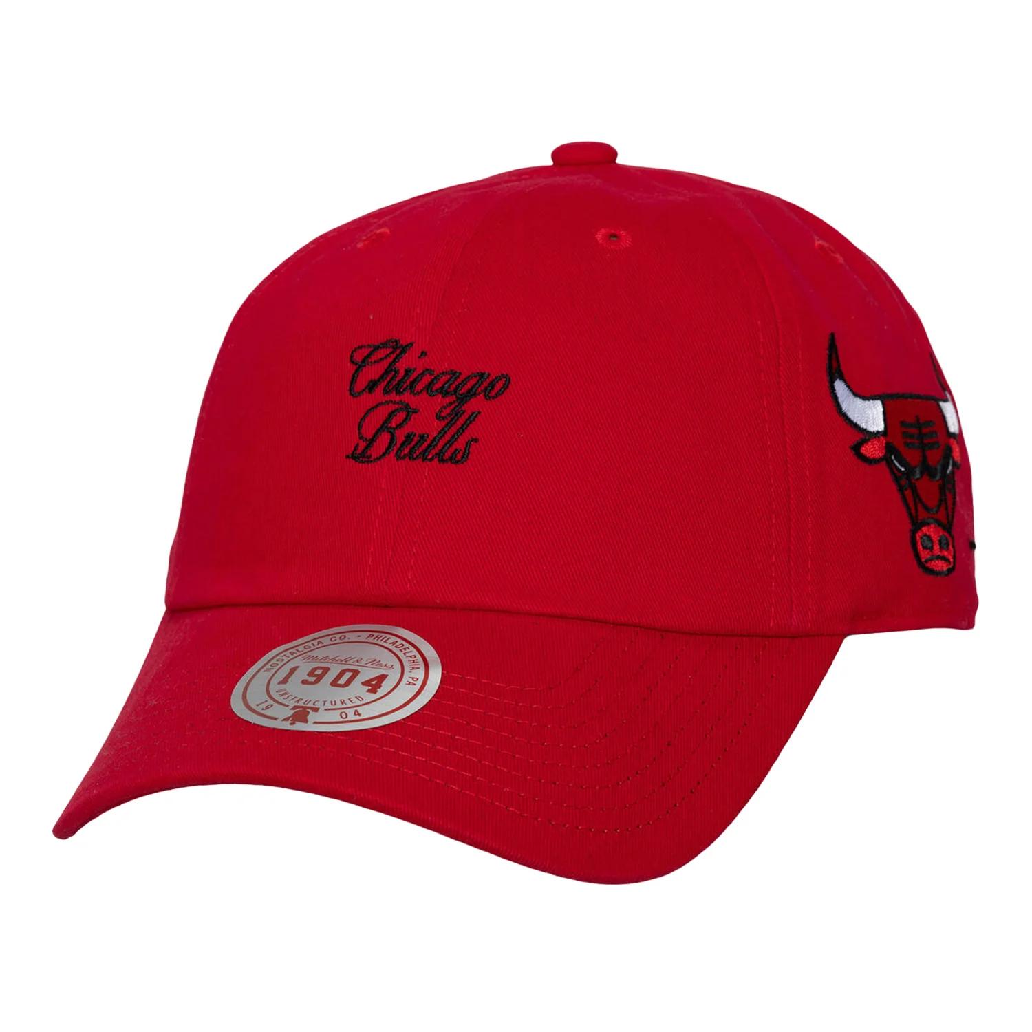 Ladies Chicago Bulls Mitchell & Ness Poplin Script Adjustable Hat